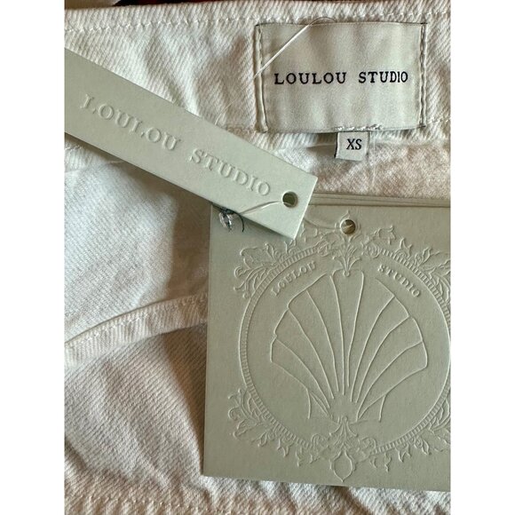 Loulou Studio Anet Bra Top in Ivory XSmall New Womens Denim Crop Tank - Picture 9 of 16